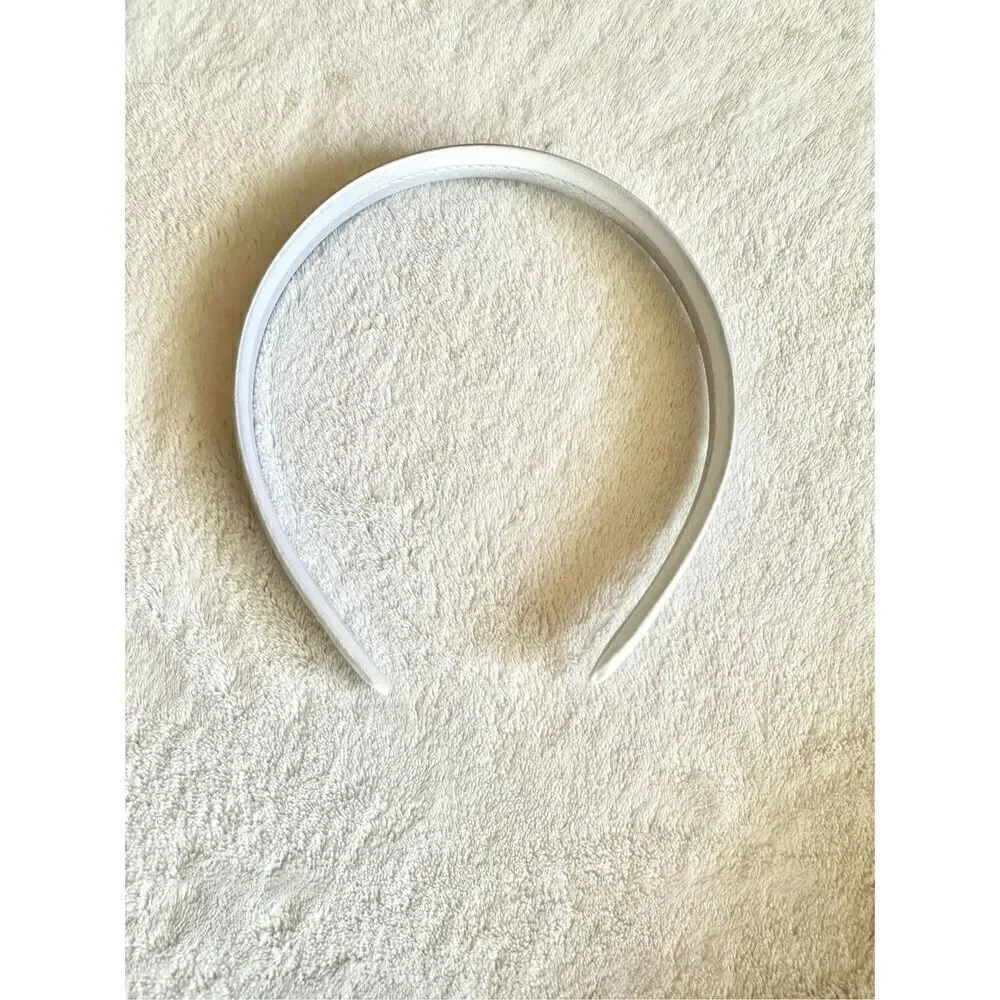 Bright white preppy satin headband